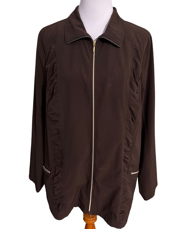 Chico's Jackets & Blazers - Chico's Zenergy Dark Brown Water repellent Zip-Front Utility Jacket